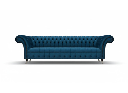 Luxuriöses Blaues Chesterfield Sofa Polstercouch Designer Textil Sofa