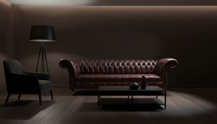 Modernes Kunstleder Sofa Designer Wohnzimmer Viersitzer Polstercouch