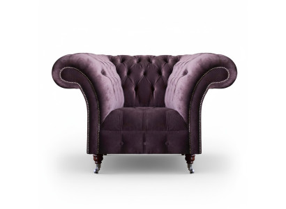 Luxuriöser Chesterfield Lila Sessel Wohnzimmer Einsitzer Moderne Möbel