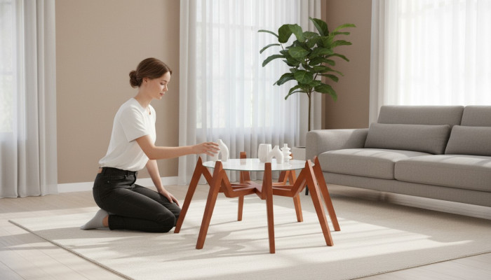  Couchtisch im modernen Stil neue hochwertige Wohnzimmermöbel aus Glas und Holz