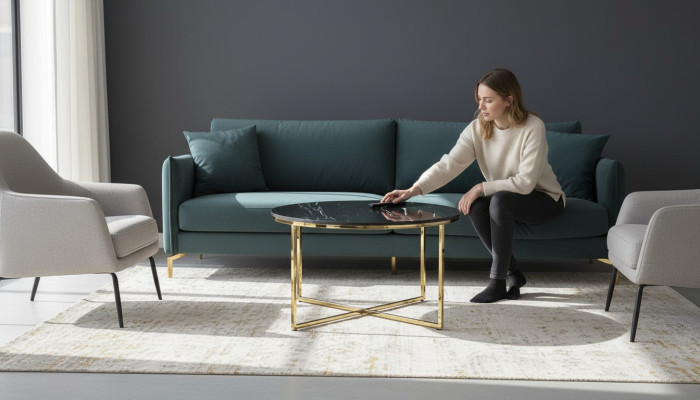  Couchtisch Wohnzimmermöbel hochwertige Materialien runder neuer Tisch Modern