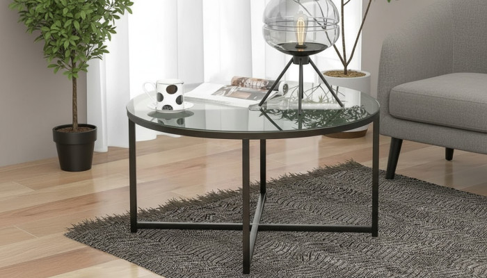  Couchtisch Luxuriöses Wohnzimmer Esszimmermöbel Glas + Metall schwarz hochwertig