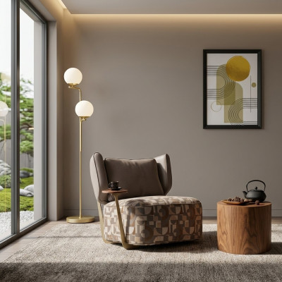 Bunter Polstersessel Wohnzimmer Designer Lehnsessel Relax Einsitzer Neu