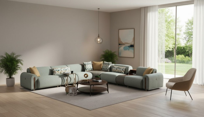 Stilvolles Ecksofa Designer Wohnzimmer Couch L-Form Edle Polstercouch