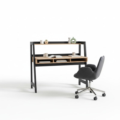Schwarz-Brauner Laptoptisch Designer Büromöbel Arbeitszimmer Tische