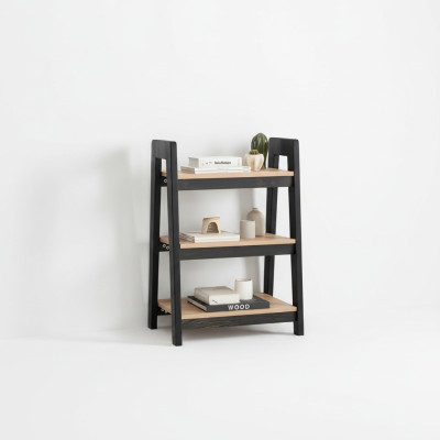 Schwarz-Beiges Bücherregal Holz Standregale Kinder Luxus Ablage Möbel