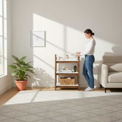 Braun-Weißes Bücherregal Büchertisch Holz Möbel Kinderregale Büro Möbel