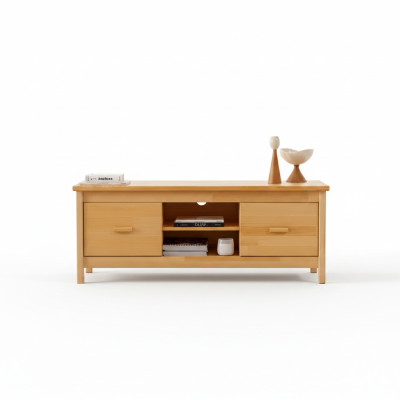 Stilvoller Beiger TV-Ständen Schubladen Kommode Designer Holz Lowboard