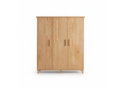 Beiger Schlafzimmer Edler Kleiderschrank Designer 3-türige Holz Schränke