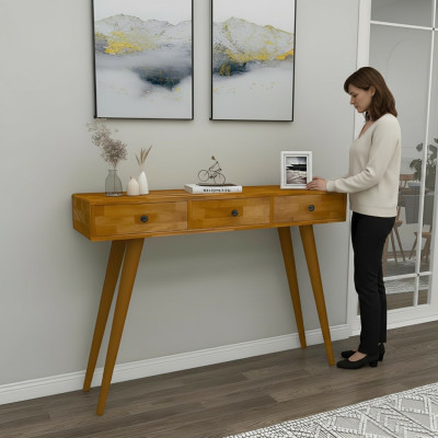 Modern Hochwertig Konsolentisch Braun Holztisch Wohnzimmer Designer Möbel