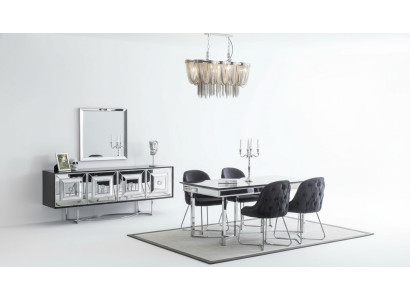 Luxus Esszimmer Esszimmermöbelsätze Esszimmermöbel Stuhl Set Anrichte 7tlg.
