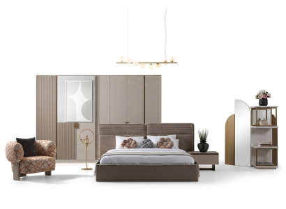 Luxus Schlafzimmer Bett Garderobe Nachttisch Kleiderschrank Set 4tlg.