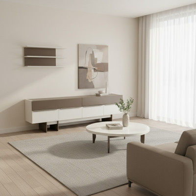 Moderne Wohnzimmer Garnitur Sideboard Designer Wandregal Couchtisch 3tlg