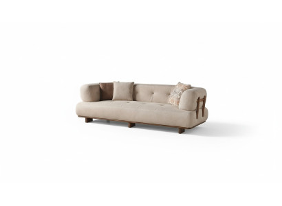 Beige Wohnzimmer Polstercouch Designer Dreisitzer Sofa Edle Sitzmöbel
