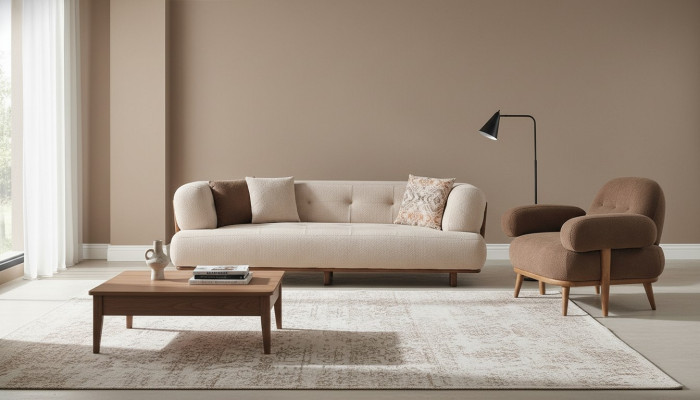 Exklusive Beige Wohnzimmer Sitzgarnitur Wohnzimmer Sofas Einzelsessel