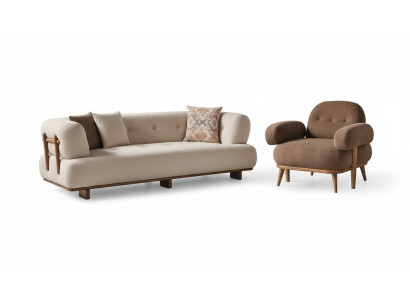 Exklusive Beige Wohnzimmer Sitzgarnitur Wohnzimmer Sofas Einzelsessel