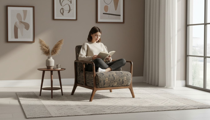 Luxuriöse Designer Möbel Polstersessel Wohnzimmer Einsitzer Textil Sessel