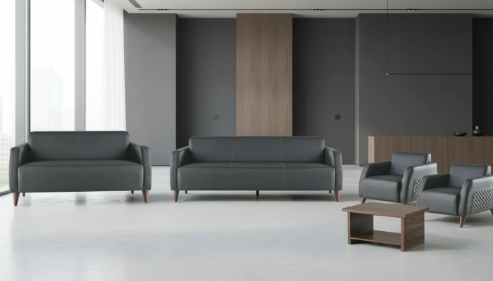 Ledersofas Schwarz 3-Sitzer 2-Sitzer Sessel Braun Couchtisch Couch Weich