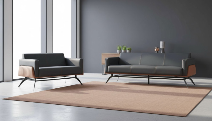 Sofa-Set Schwarz Braun Ledersofas Sitzmöbel 3-Sitzer 2-Sitzer Couches