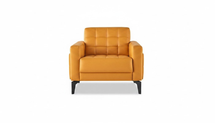 Chesterfield Lehnsessel Sessel Modern Weich Leder Edelstahl Holz Armlehnen