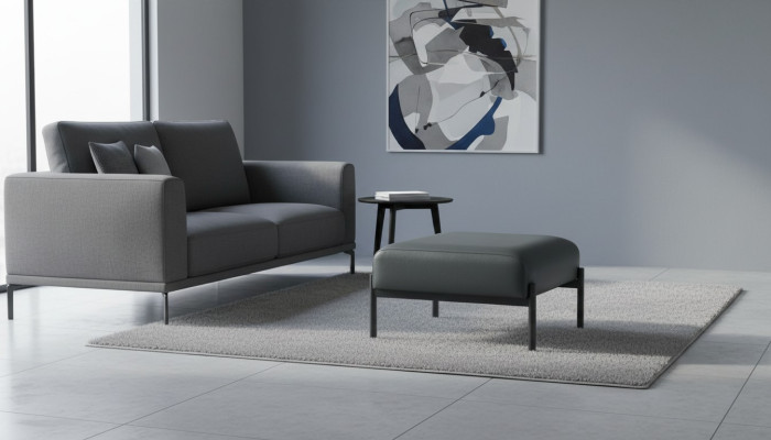 Hocker Rechteckig Leder Modern Schwarz Flur Diele Büroeinrichtung Büro