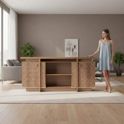 Aktenschrank Sideboard Arbeitszimmer Rechteckig Büroeinrichtung Braun