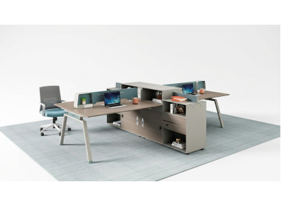 Teambürotisch Tisch Schreibtisch Co Working Gemeinschaftsschreibtisch 4 Personen
