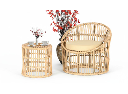 2tlg Garten Möbel Set  Möbel Sitzmöbel GartenGarnitur Terrasse Couchtisch Sessel