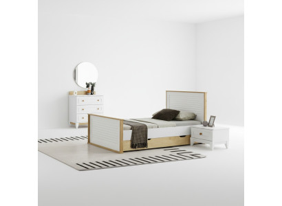 Garnitur Bett Schlafzimmer Kinderzimmer Set Möbel 3tlg Holz Garnitur Komplett