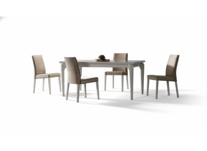 Esszimmer Set Esstisch 4x Stuhle Tisch Essgruppen Beige Edelstahl 5tlg Möbel