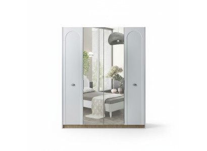 Kleiderschrank Spiegel Elegantes Design Weiß Stilvolle Kinderzimmer Gestaltung