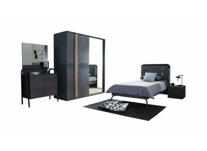 Kinderzimmer-Set Grau aus Holz mit modernem Design
