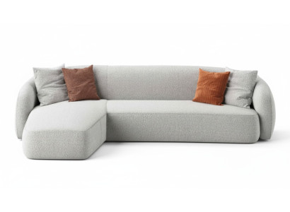 Elegantes Weißes Stoff-Ecksofa in L-Form Modernes Wohnzimmermöbel