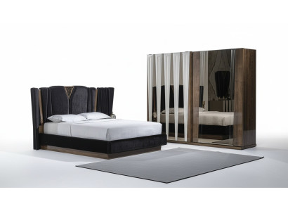 Eleganter brauner Holz-Kleiderschrank im modernen Design