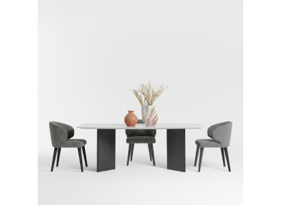 Eleganter Esstisch aus Holz in Beige, moderner Stil