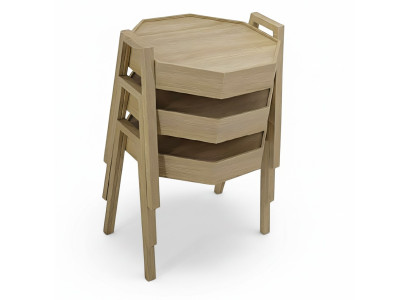 Couchtisch-Set aus Holz in Braun modern eleganter Wohnstil