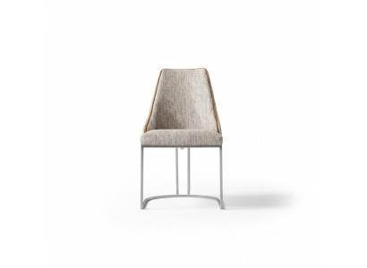 Eleganter Beigefarbener Holzstuhl im modernen Design