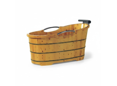 Wellnesswanne Holzbadewanne Holzzuber Freistehende Wanne Bad Badezuber 135x70 cm