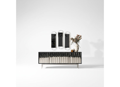 Kommode schwarz Sideboard Holz Schrank Möbel Einrichtung Anrichte Luxus