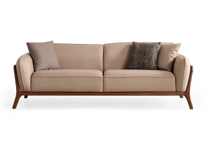 Weiches Sofa in Braun Moderner Stil Holzrahmen Einfarbiges Material
