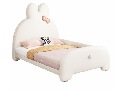 Weißes Kinderbett Häschen-Bett Polsterbett Mädchenbett Kinderbetten