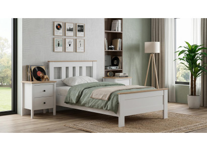 Weißes Jugendzimmer Bett Nachttische modern Schlafzimmer Minimalismus Teenager