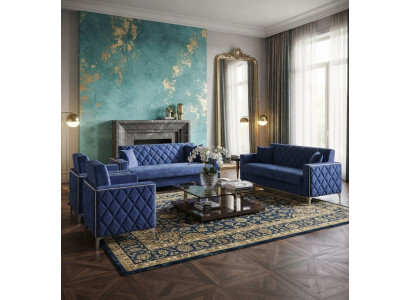 Wohnzimmer-Set Rautenförmigem Muster 2x Schlafsofa 2x Schlafsessel