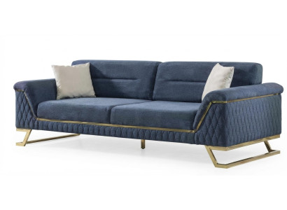 Zeitloses 3-Sitzer Sofa Marineblau Stilvolle Polsterstruktur