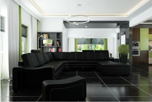 XXL LEDERSOFA LEDERCOUCH LEDERECKSOFA WOHNLANDSCHAFT ECKSOFA NEU GARNITUR SOFA