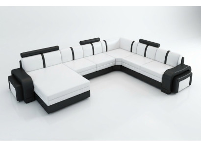 Designer Wohnlandschaft Sofa Polster Ledersofa Ecksofa Couch Ledergarnitur NEU