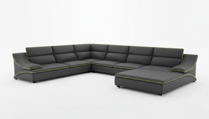 Ecksofa Ledersofa Polster Wohnlandschaft Couch Sitz Eck Garnitur U Form EltmannG