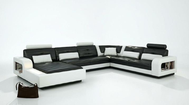 Ecksofa Sofa Couch Polster Wohnlandschaft Leder Eck Sofas Garnitur U Form H2209