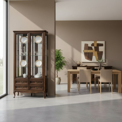 Klassische Vitrine Schrank Italienische Möbel Vitrinenschrank Vitrinen Neu W-W2