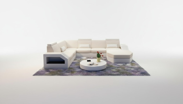 Designer Sofa Ecksofa Leder Stoff Textil Polster Garnitur Wohnlandschaft